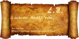 Lackner Medárda névjegykártya